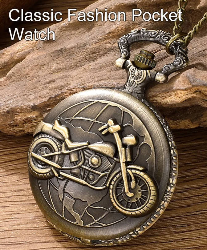 Pocket Watches Retro Motorcycle Pocket Watch was sold for R91.00 on 5